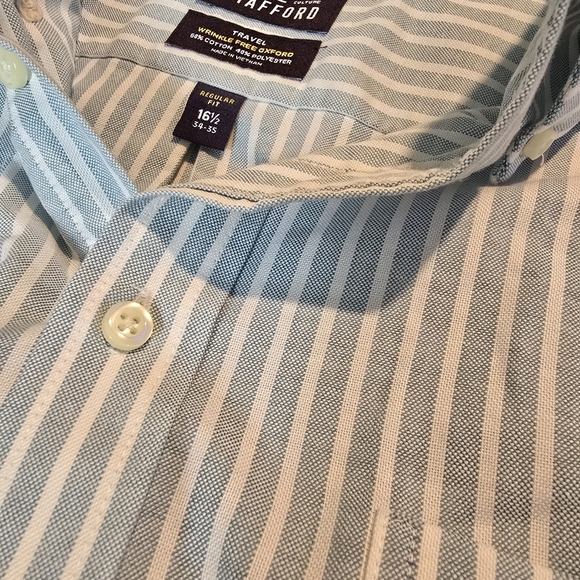 Stafford Classic Blue and White Striped Shirt - Picture 2 of 3